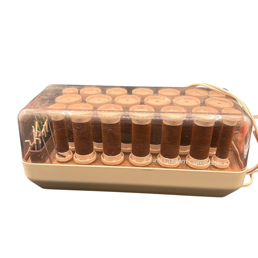 Clairol Custom CareSetter Vintage Electric Hair Roller Set 20 Rollers Pin Tested